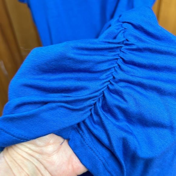 GUESS Women’s Royal Blue Long Sleeveless with ruched Sides - Picture 4 of 5